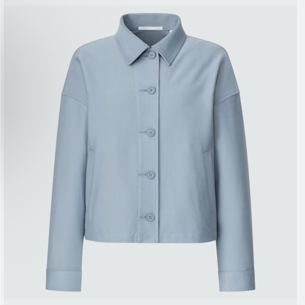 Uniqlo Women's Sky Blue Jersey Relaxed Jacket